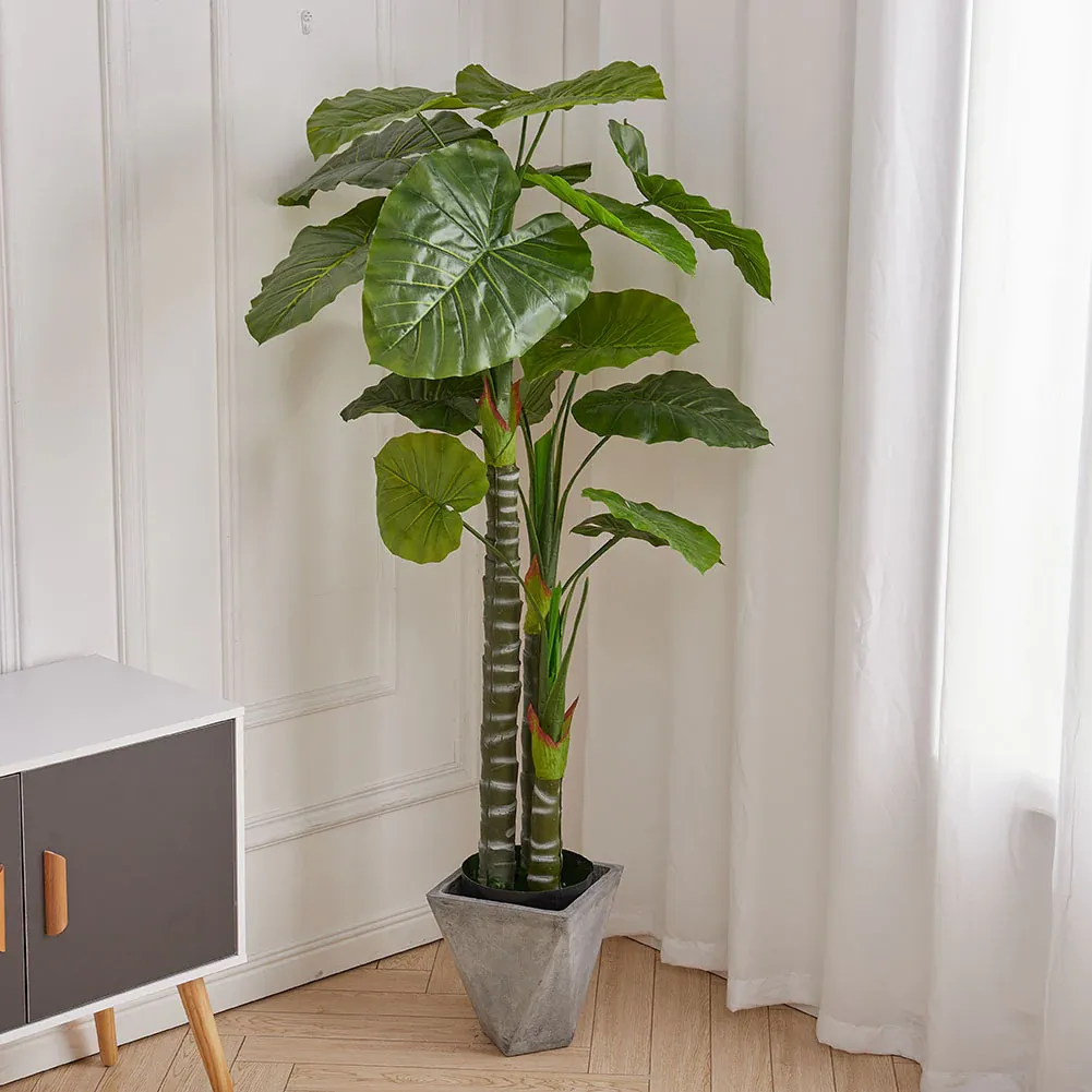 Artificial Tropical Plant with Plastic Flowerpot - Image 3