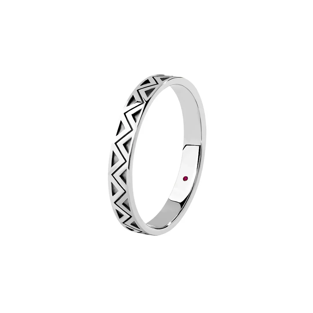 Zigzag Band Ring in Silver - Image 3